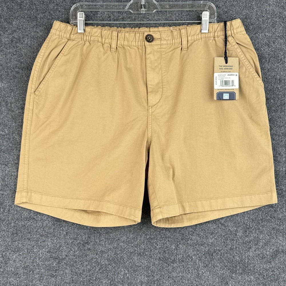 Chubbies The Travertines Shorts Mens XL Khaki Brown 7' Seam Travel Casual NWT